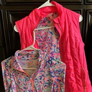 Lilly Pulitzer pullover and matching zipper vest